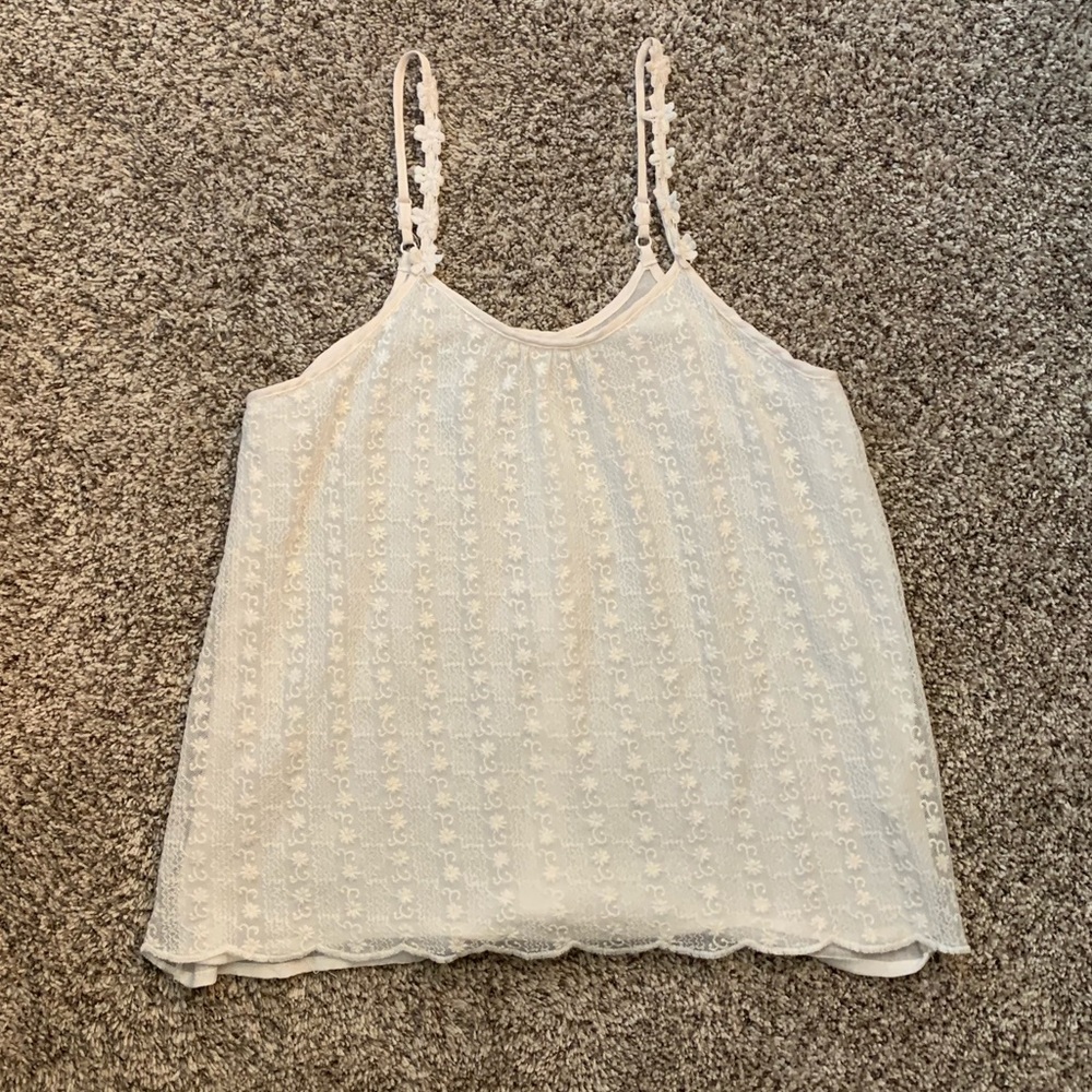 White tank top with button down back